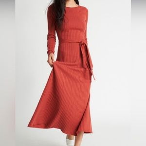 NWT Kit and Ace Dreamy Long Sleeve Flare Dress in Paprika, Size S